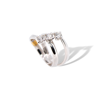 Anello trilogy Recarlo ZQ795/060 in oro 18k e diamanti naturali Donna - ZQ795/060